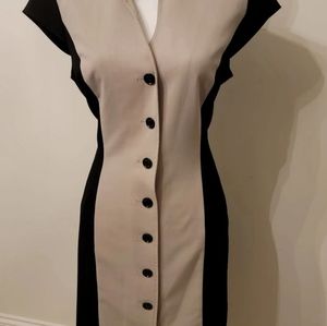 Calvin Klein Beige & Black Dress Sz 12